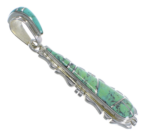Southwest Turquoise Inlay And Silver Pendant EX44373